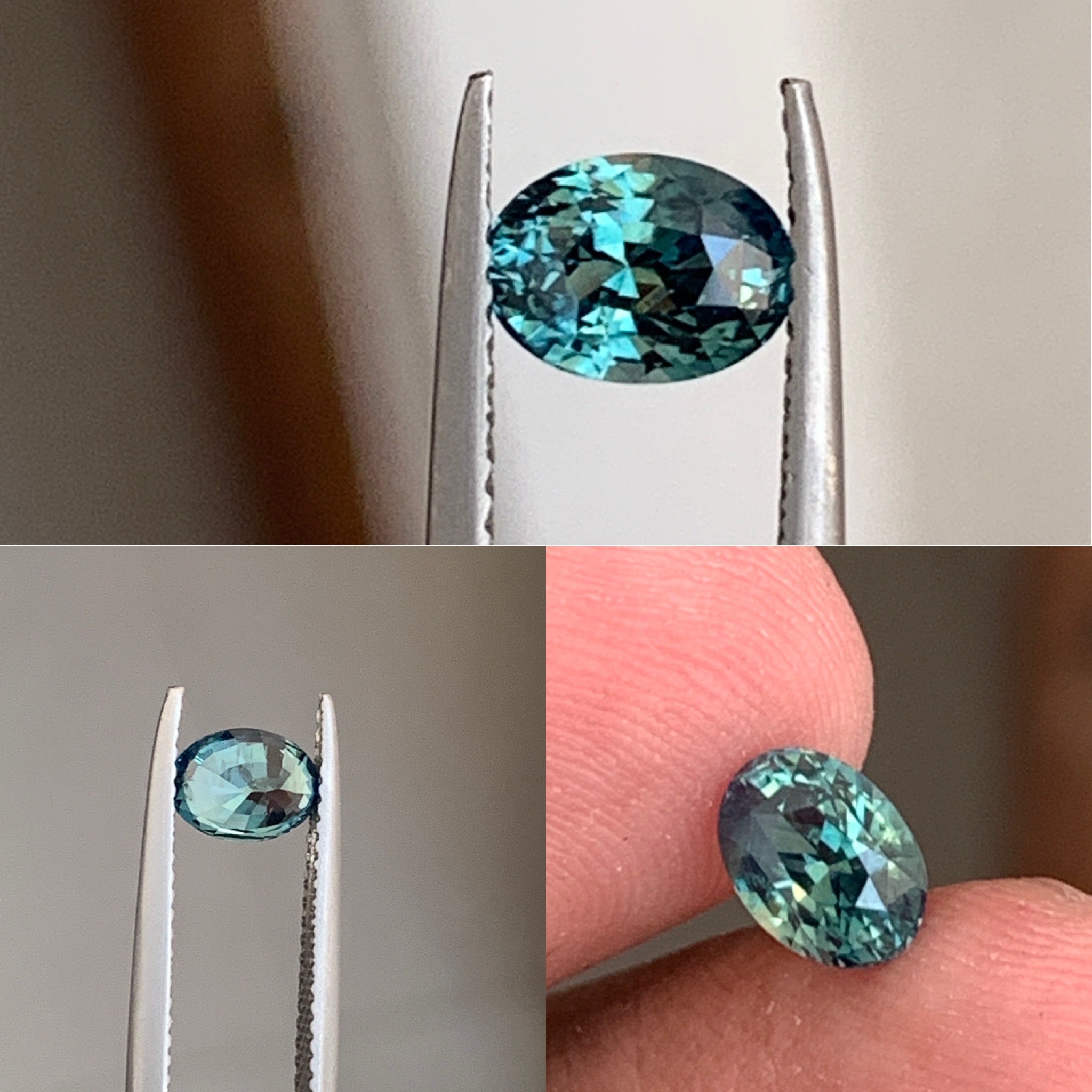 Natural Teal Sapphire 1.27 CT Oval