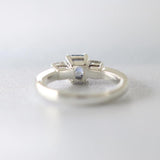 Ceylon Purple Sapphire Ring, Three Stone Silver Ring - STRAGEMS & JEWELS