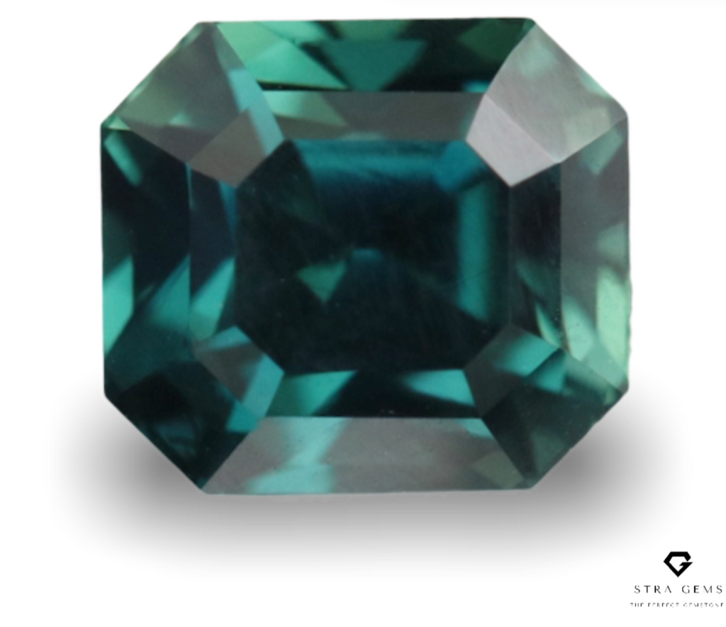 Intense Teal Green Sapphire 1.65 carats - STRAGEMS & JEWELS