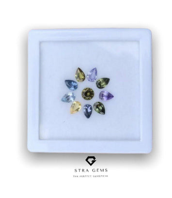 Natural Ceylon Sapphire Layout Set 4.36 carats total - STRAGEMS & JEWELS